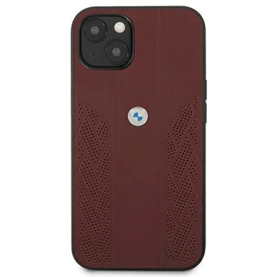 Originalus dėklas BMW BMHCP13MRSPPR iPhone 13 6,1" Raudonas hardcase Leather Curve Perforate 1