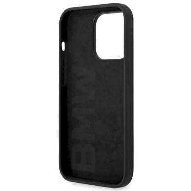 Originalus dėklas BMW BMHCP14LSILBK iPhone 14 Pro 6,1"  Juodas Silicone Metal Logo 6