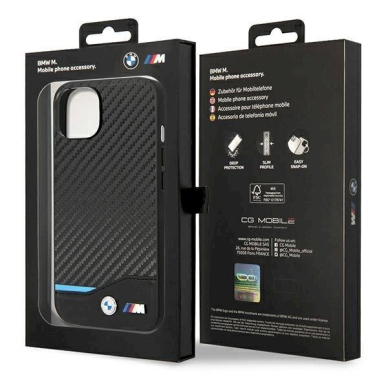 Originalus dėklas BMW BMHCP14M22NBCK iPhone 14 Plus 6.7 Juodas Leather Carbon 7