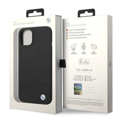 Originalus dėklas BMW BMHCP14MSILBK iPhone 14 Plus 6.7  Juodas Silicone Metal Logo 7