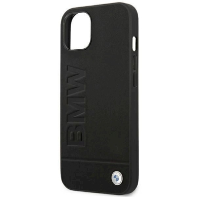 Originalus dėklas BMW BMHCP14MSLLBK iPhone 14 Plus 6.7 Juodas Leather Stamp 5