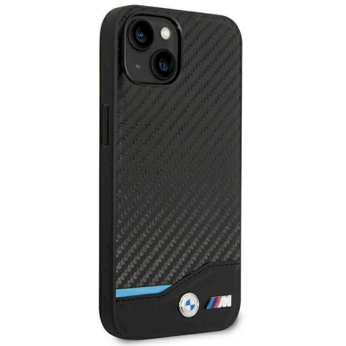 Originalus dėklas BMW BMHCP14S22NBCK iPhone 14 6.1 Juodas Leather Carbon 3