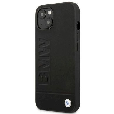 Originalus dėklas BMW BMHCP14SSLLBK iPhone 14 6.1 Juodas Leather Stamp 1