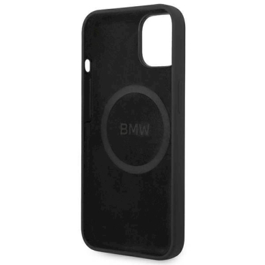 Originalus dėklas BMW BMHMP14MSLBLBK iPhone 14 Plus 6.7 Juodas hardOriginalus dėklas Silicone Signature Logo Magsafe 7