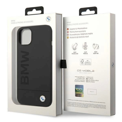 Originalus dėklas BMW BMHMP14MSLBLBK iPhone 14 Plus 6.7 Juodas hardOriginalus dėklas Silicone Signature Logo Magsafe 8