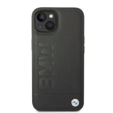 Originalus dėklas BMW BMHMP14SSLLBK iPhone 14 6.1 Juodas hardcase Signature Logo Imprint Magsafe 2