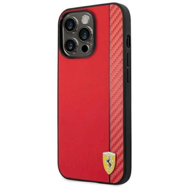 Originalus dėklas Ferrari FEHCP14LAXRE iPhone 14 Pro 6.1  Raudonas hardcase Carbon 1