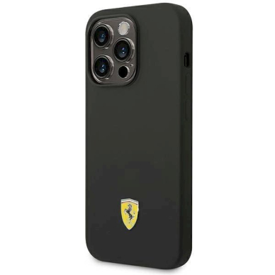 Originalus dėklas Ferrari FEHCP14LSIBBK iPhone 14 Pro 6.1  Juodas hardcase Silicone Metal Logo 1