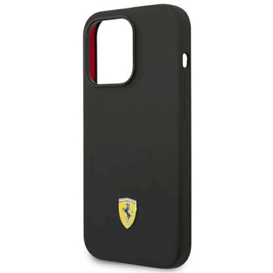 Originalus dėklas Ferrari FEHCP14LSIBBK iPhone 14 Pro 6.1  Juodas hardcase Silicone Metal Logo 5