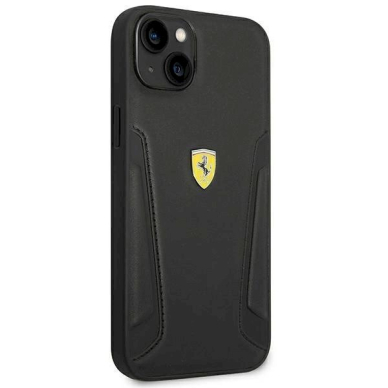 Originalus dėklas Ferrari FEHCP14MRBUK iPhone 14 Plus 6.7  Juodas hardcase Leather Stamp Sides 3