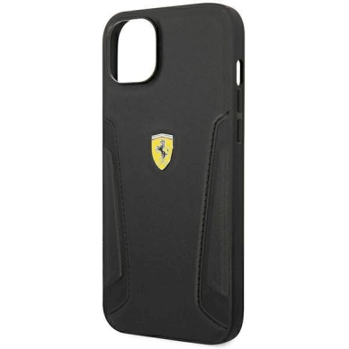 Originalus dėklas Ferrari FEHCP14MRBUK iPhone 14 Plus 6.7  Juodas hardcase Leather Stamp Sides 5