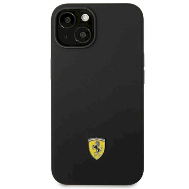 Originalus dėklas Ferrari FEHCP14SSIBBK iPhone 14 6.1  Juodas hardcase Silicone Metal Logo 2