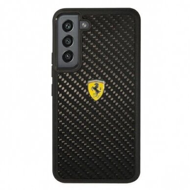 Originalus dėklas Ferrari FEHCS22SFCAK S22 S901 Juodas hardcase On Track Real Carbon 2