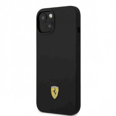 Originalus dėklas Ferrari FEHMSIP14MBK iPhone 14 Plus 6.7  Juodas hardcase Silicone Metal Logo Magsafe 1