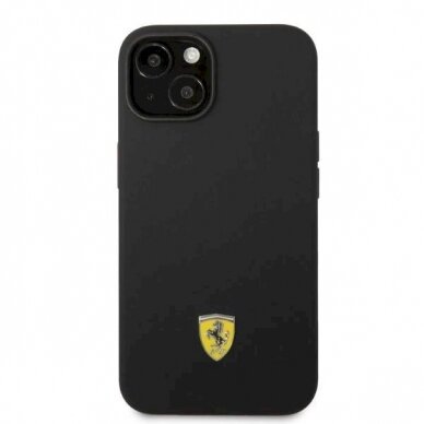 Originalus dėklas Ferrari FEHMSIP14MBK iPhone 14 Plus 6.7  Juodas hardcase Silicone Metal Logo Magsafe 2