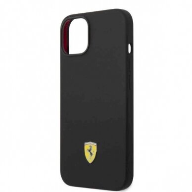 Originalus dėklas Ferrari FEHMSIP14MBK iPhone 14 Plus 6.7  Juodas hardcase Silicone Metal Logo Magsafe 5