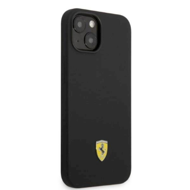 Originalus dėklas Ferrari FEHMSIP14SBK iPhone 14 6.1  Juodas hardcase Silicone Metal Logo Magsafe 3