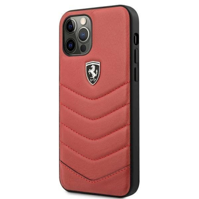 Originalus dėklas Ferrari FEHQUHCP12MRE iPhone 12/12 Pro Raudonas hardcase Off Track Quilted 1