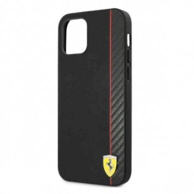 Originalus dėklas Ferrari FESAXHCP12LBK iPhone 12 Pro Max 6.7  Juodas hardcase On Track Carbon Stripe 5