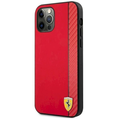 Originalus dėklas Ferrari FESAXHCP12LRE iPhone 12 Pro Max 6.7  Raudonas hardcase On Track Carbon Stripe 1