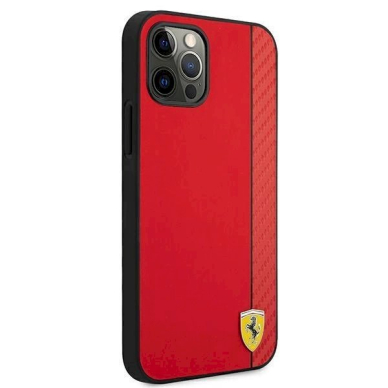 Originalus dėklas Ferrari FESAXHCP12LRE iPhone 12 Pro Max 6.7  Raudonas hardcase On Track Carbon Stripe 3