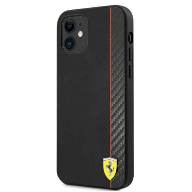 Originalus dėklas Ferrari FESAXHCP12SBK iPhone 12 mini 5.4  Juodas hardcase On Track Carbon Stripe 1