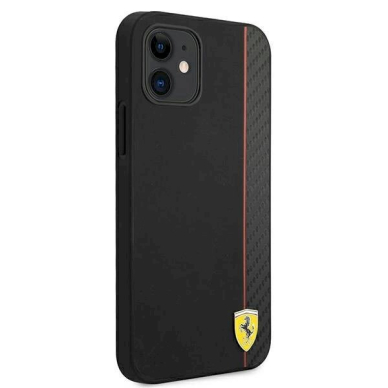 Originalus dėklas Ferrari FESAXHCP12SBK iPhone 12 mini 5.4  Juodas hardcase On Track Carbon Stripe 3