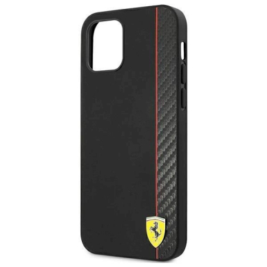 Originalus dėklas Ferrari FESAXHCP12SBK iPhone 12 mini 5.4  Juodas hardcase On Track Carbon Stripe 5