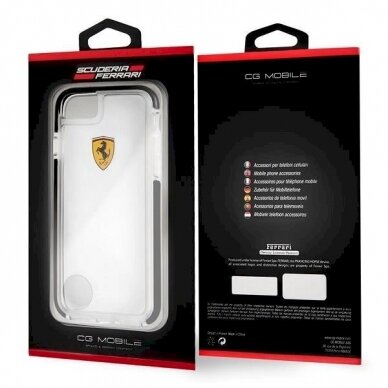 Originalus dėklas Ferrari Hardcase FEGLHCP7BK iPhone 7/8 SE 2020 / SE 2022 Shockproof Permatomas Juodas 5