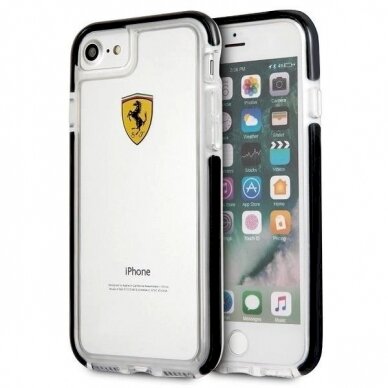 Originalus dėklas Ferrari Hardcase FEGLHCP7BK iPhone 7/8 SE 2020 / SE 2022 Shockproof Permatomas Juodas