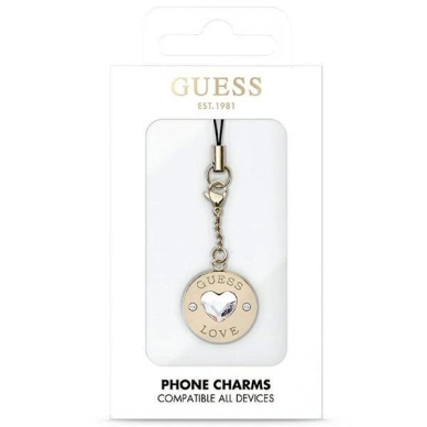 Originalus dėklas Guess Dėklas GUCPMHGLD Phone Apyrankė Heart Diamond Charm su Rhinestones 1