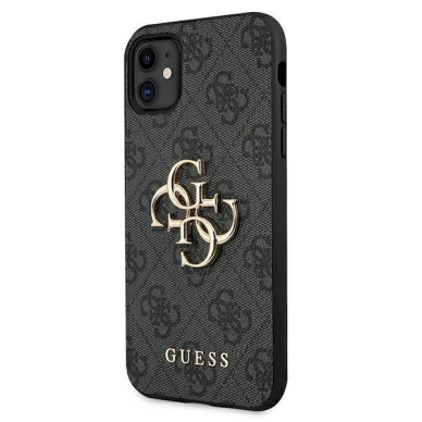 Originalus dėklas Guess case skirta iPhone 11 / XR 4G Big Metal Logo series - pilkos spalvos 1