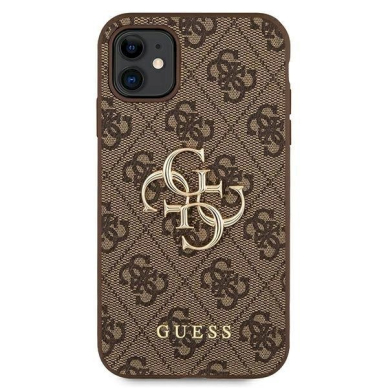 Originalus dėklas Guess case skirta iPhone 11 / XR from the 4G Big Metal Logo series - Rudas 2