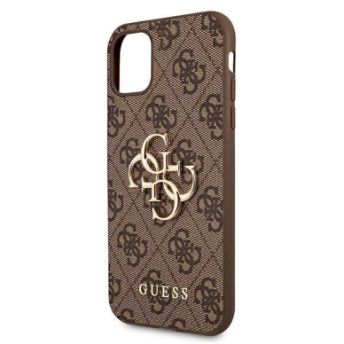 Originalus dėklas Guess case skirta iPhone 11 / XR from the 4G Big Metal Logo series - Rudas 5