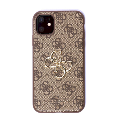 Originalus dėklas Guess case skirta iPhone 11 / XR from the 4G Big Metal Logo series - Rudas 9