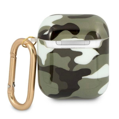 Originalus dėklas Guess GUA2UCAMA AirPods cover žalias/khaki Camo Collection 2