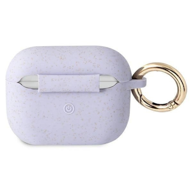 Originalus dėklas Guess GUAPSGGEU AirPods Pro cover Violetinis Silicone Glitter 1