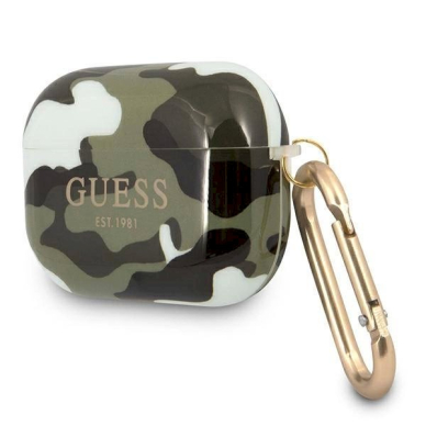 Originalus dėklas Guess GUAPUCAMA AirPods Pro cover žalias/khaki Camo Collection 2