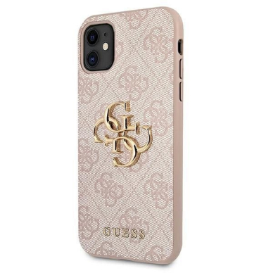 Originalus dėklas Guess GUHCN614GMGPI iPhone 11 6.1 / Xr rožinis / rožinis hardcase 4G Big Metal Logo 1