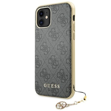 Originalus dėklas Guess GUHCN61GF4GGR iPhone 11 6.1  / Xr pilkos spalvos hard case 4G Charms Collection 1