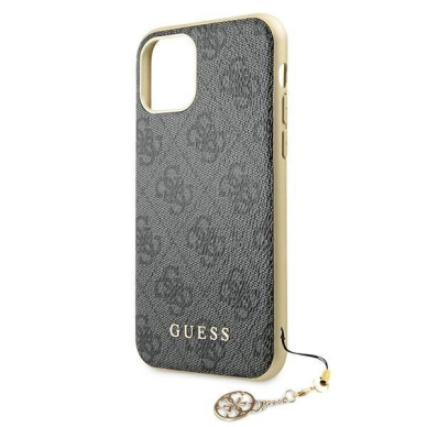 Originalus dėklas Guess GUHCN61GF4GGR iPhone 11 6.1  / Xr pilkos spalvos hard case 4G Charms Collection 4