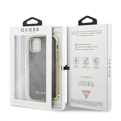 Originalus dėklas Guess GUHCN61GF4GGR iPhone 11 6.1  / Xr pilkos spalvos hard case 4G Charms Collection 6