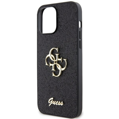 Originalus dėklas Guess GUHCN61HG4SGK case skirta iPhone 11 / Xr - Juodas Glitter Script Big 4G 1