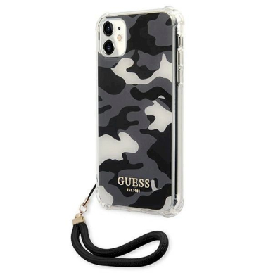 Originalus dėklas Guess GUHCN61KSARBK iPhone 11 6.1  / Xr Juodas hardcase Camo Collection 1