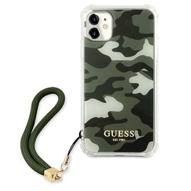 Originalus dėklas Guess GUHCN61KSARKA iPhone 11 6.1  / Xr žalias/khaki hardcase Camo Collection 2