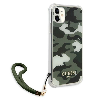 Originalus dėklas Guess GUHCN61KSARKA iPhone 11 6.1  / Xr žalias/khaki hardcase Camo Collection 3