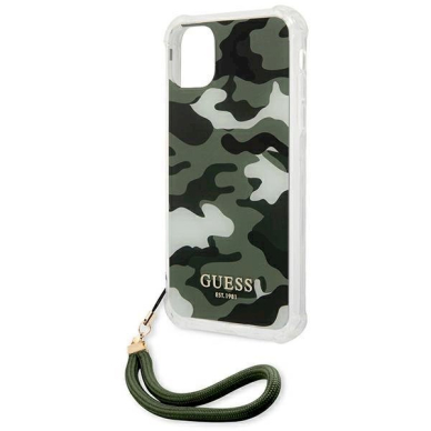 Originalus dėklas Guess GUHCN61KSARKA iPhone 11 6.1  / Xr žalias/khaki hardcase Camo Collection 5