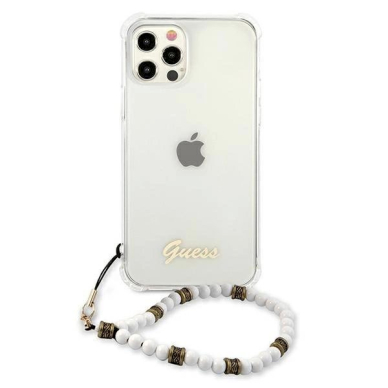 Originalus dėklas Guess GUHCP12LKPSWH iPhone 12 Pro Max 6.7  Permatomas Hardcase Baltas Pearl 2