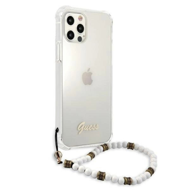 Originalus dėklas Guess GUHCP12LKPSWH iPhone 12 Pro Max 6.7  Permatomas Hardcase Baltas Pearl 3