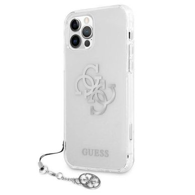 Originalus dėklas Guess GUHCP12LKS4GSI iPhone 12 Pro Max 6.7  Permatomas hardcase 4G Silver Charms Collection 1